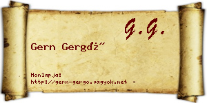 Gern Gergő névjegykártya