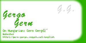 gergo gern business card